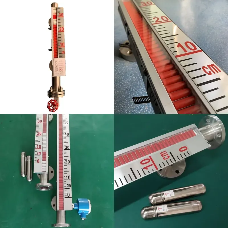 Explosion-proof Industrial Magnetic Flap Level Gauge Sensor 1m 2m   Glass Tube Water Oil Tank Level Meter 10mm Accuracy 1