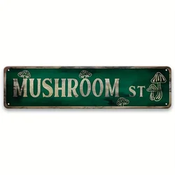 Antique Metal Mushroom Street Sign Vintage Art Plaque Iron Novelty Decor for Bedroom Home Farmhouse Bar Cafe Garage
