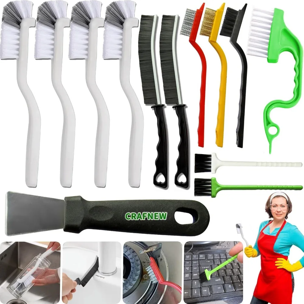 

13Pcs Small Cleaning Brush Set, Hard Bristle Crevice Cleaning Brush, Long Handle Household Cleaning Tool Suitable for Cups, Bott