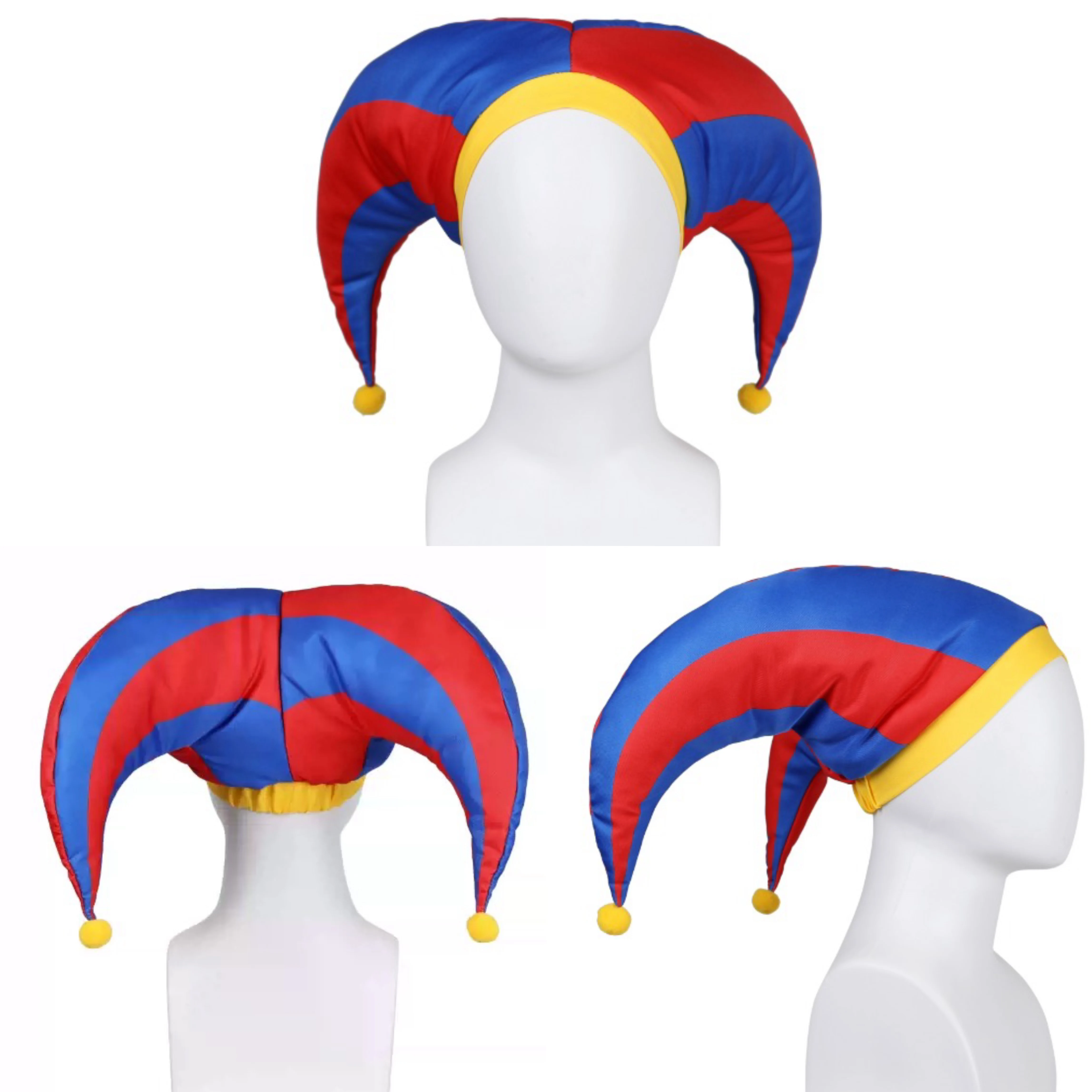 Pomni Circus Jester Cap Adult Kids Cosplay Hat Amazing Digital Circus Cartoon Character Headwear Halloween Party Props Accessory