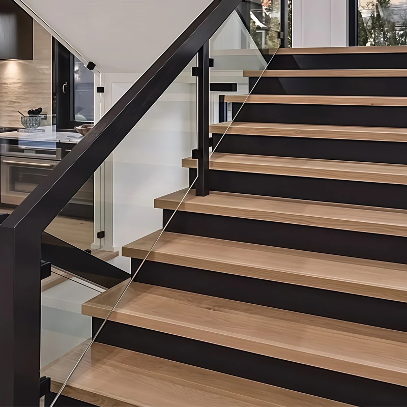 Customization New Straight Stairs Wooden Staircase Floating Straight Stairs Customized Interior Stairs