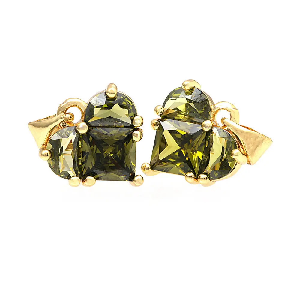 18K Gold Farbe Messing und Zirkon Herz Charms Anhänger Hochwertige Schmuckherstellung Halskette Ohrringe Zubehör für Frauen – Detail 34