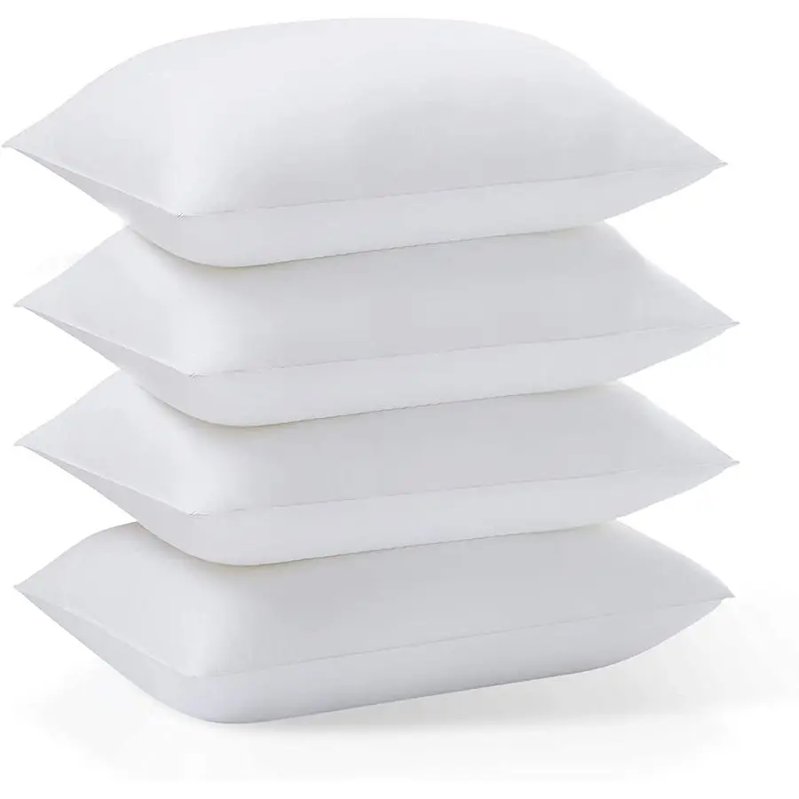 

Базовая подушка для кровати, мягкая подушка-валик для сна, стандартный размер, белая, 4 штуки