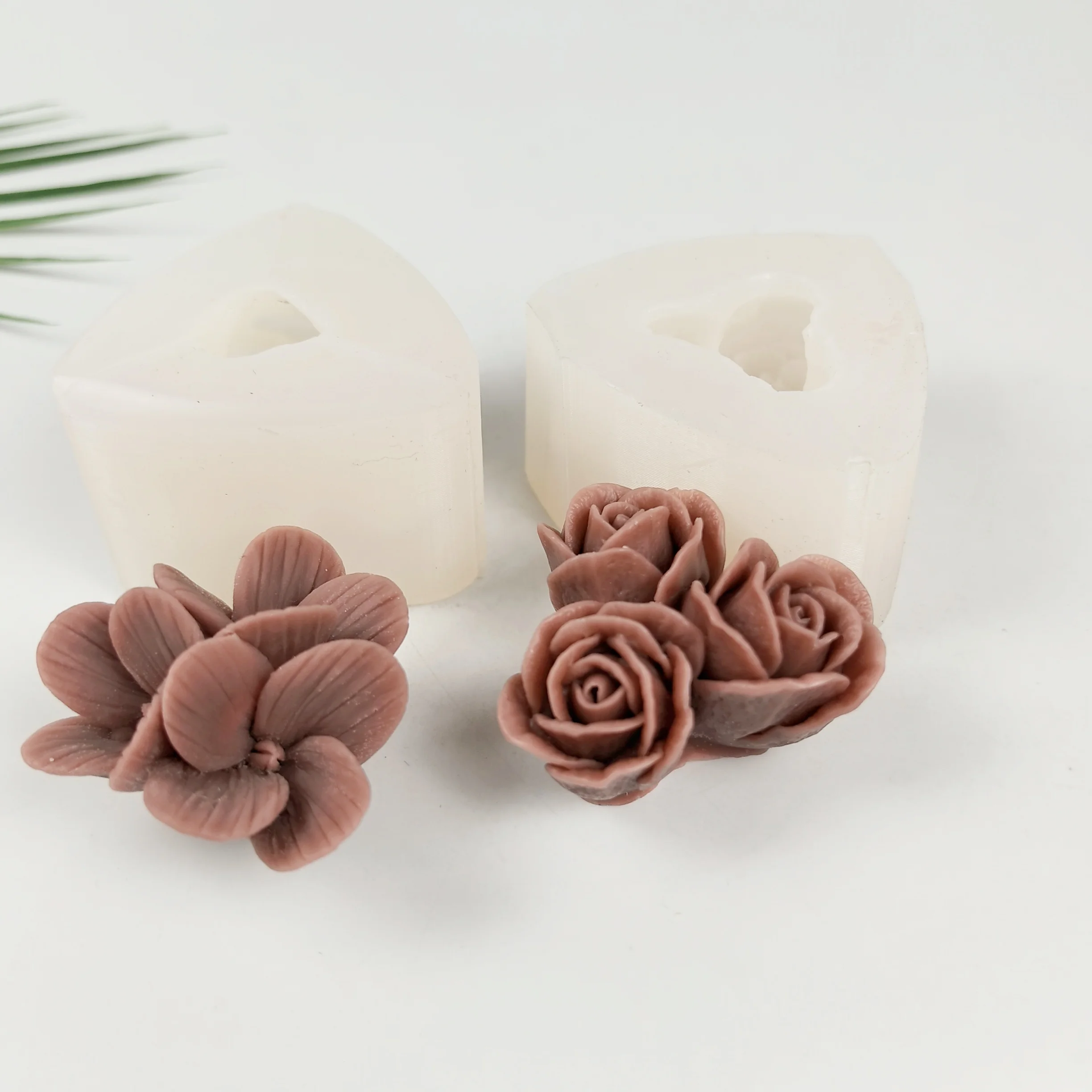 قالب شمع على شكل زهور كوبية ثلاثية الأبعاد مصنوع يدويًا من صابون الزهور قالب من السيليكون قالب من السيليكون على شكل صابون مستلزمات الصابون