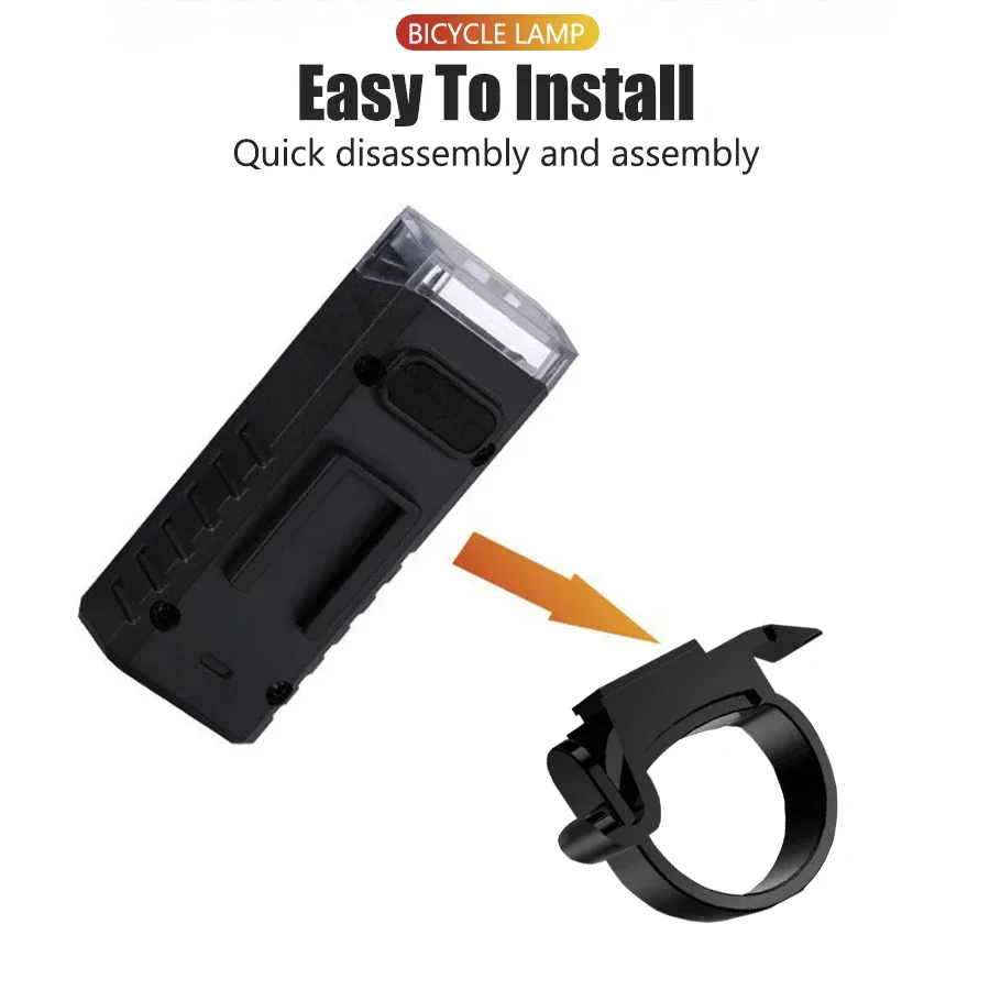 Protable Mini Super Bright LED Bike Light, Type C Rechargeable Bicycle Lamp Easy To Stall, 4 Lighting Modes, for Outdoor Riding