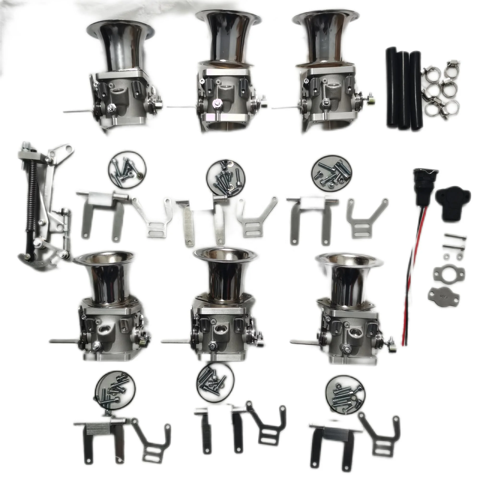 Six  FAJS THROTTLE BODY TZ6-40(42/45/48/50)-6 OBX THROTTLE BODY JENVEY THROTTLE BODY 40/42/45/48/50OBX With Tps air Horn Linkage