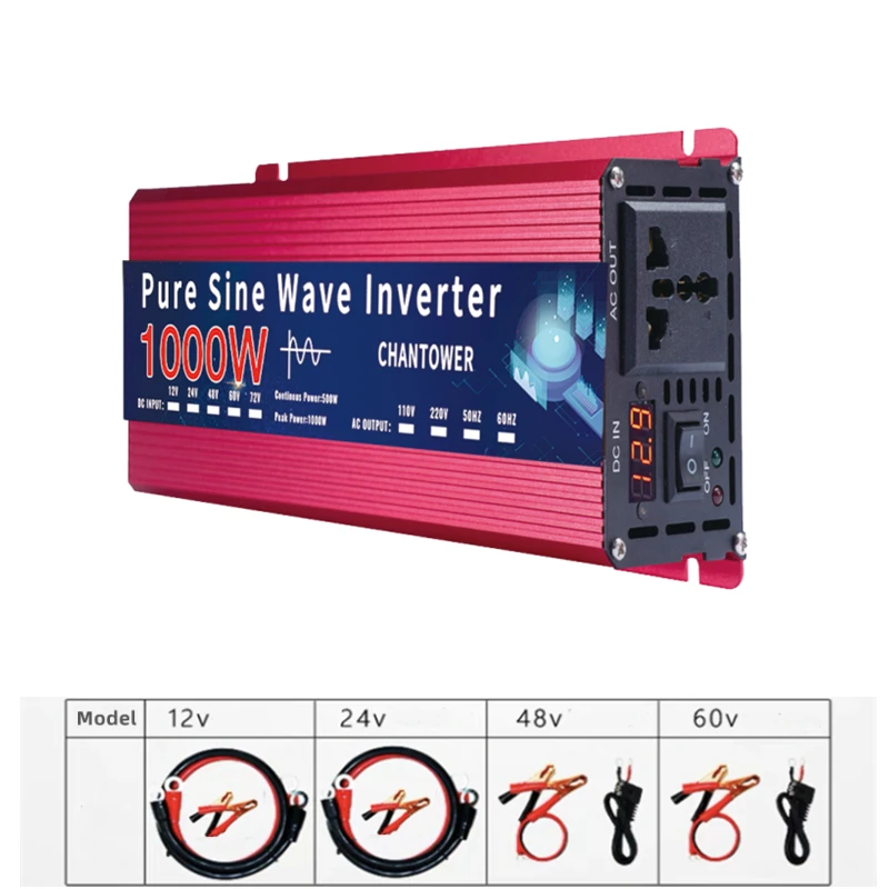 Wechselrichter 12V 220V 2000W 3000W 4000W DC 12v/24v zu AC 220v/110v reine Sinus Welle Netzteil Spannungswandler Auto Solar Inverter