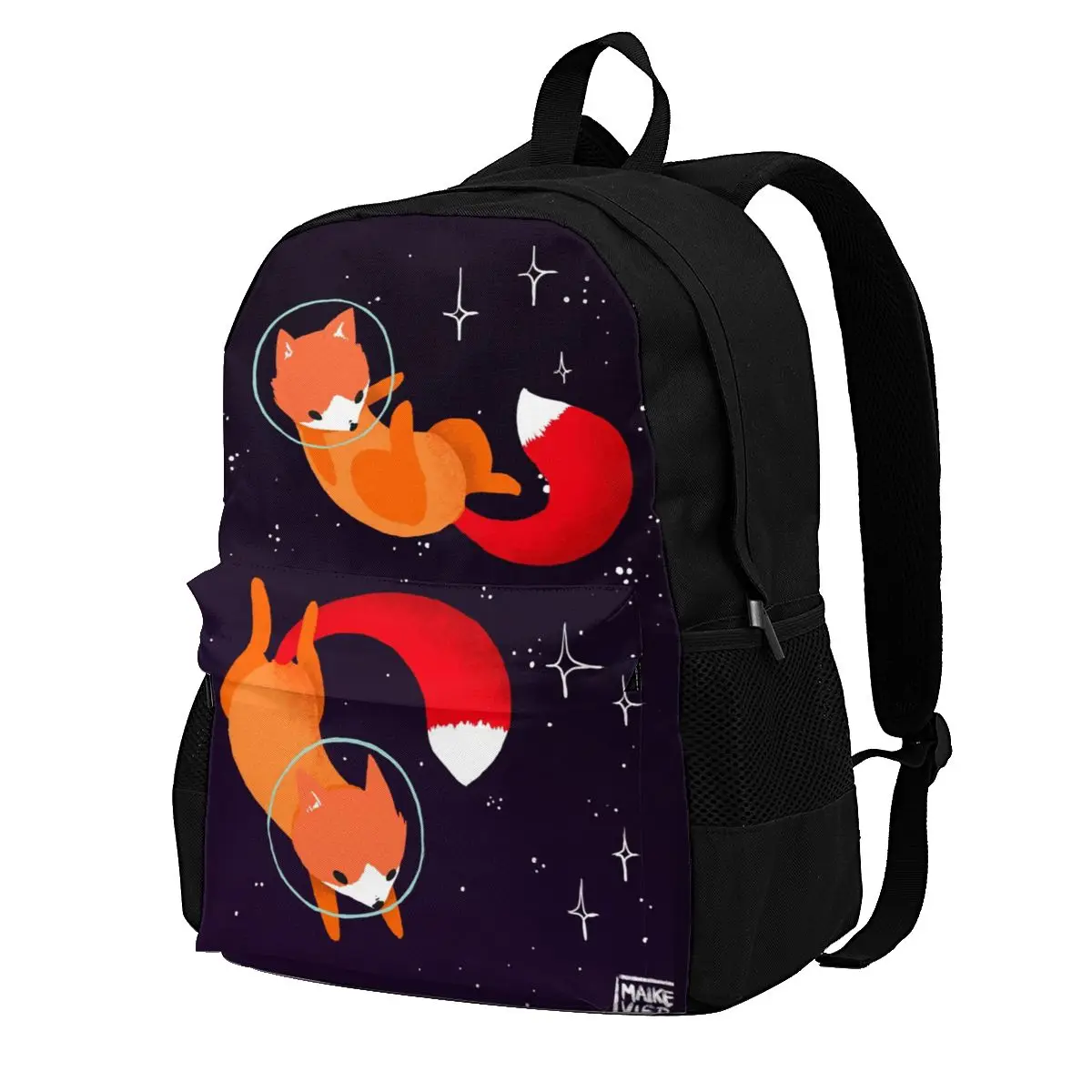 

Space Fox Backpacks Animal Back To School Unisex Pattern Backpack Charm Polyester Bags