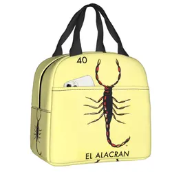 Custom El Alacran Scorpion Loteria Card Mexican Bingo Lottery Insulated Lunch Bag for Women Leakproof Thermal Cooler Bento Box
