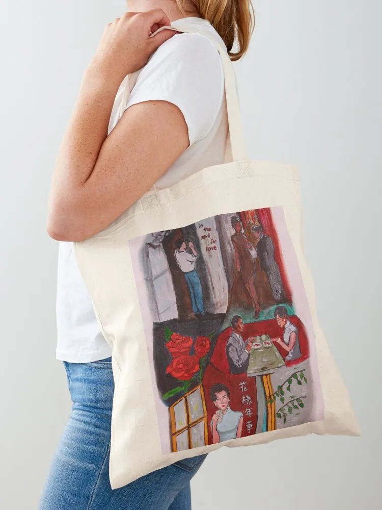 

in the mood for love inspired painting Tote Bag Reusable bags Women's shopping bag tote bag canvas
