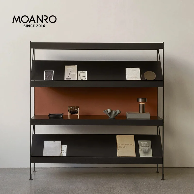 

Bookshelf Bookcase Shelf Floor-to-wall Living Room Medium Magazine Shelf Display Cabinet Magazine Cabinet Designer