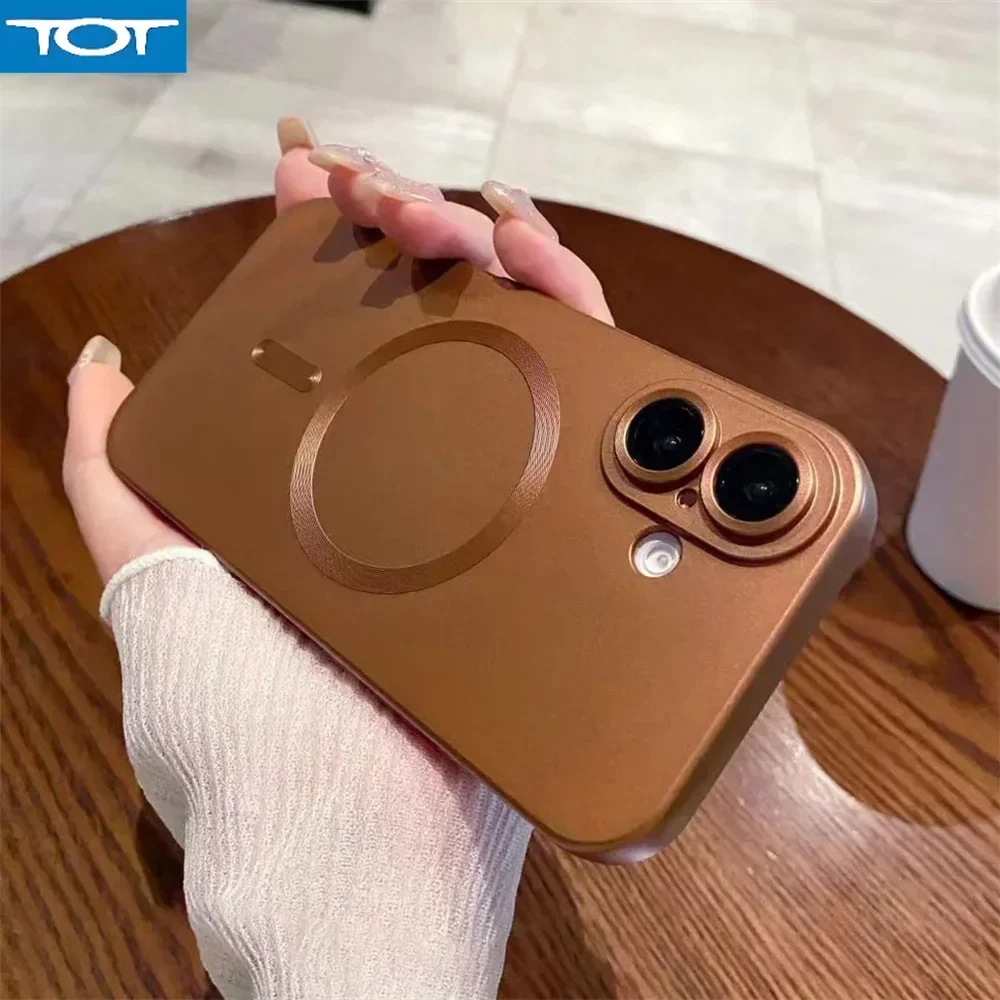 

Ultra Thin Silicone Magsafe Magnetic Wireless Charge Case For iPhone 16 15 14 13 11 12 Pro Max Plus Shockproof Full Lens Cover