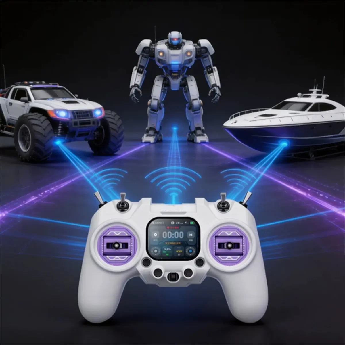 popop R1 RC Transmitter ELRS 2.4G Closed Source System RDC50 FPV Remote Controller Without Battery for FPV Drone Racing White