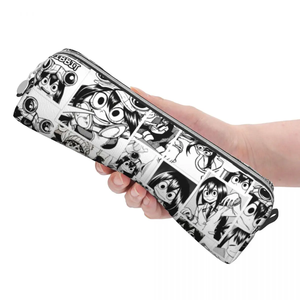 Imagem -03 - Tsuyu Collage Pencil Case my Hero Academia Anime Pencil Box Grande Bolsa de Armazenamento Material Escolar Papelaria Cosmética Infantil