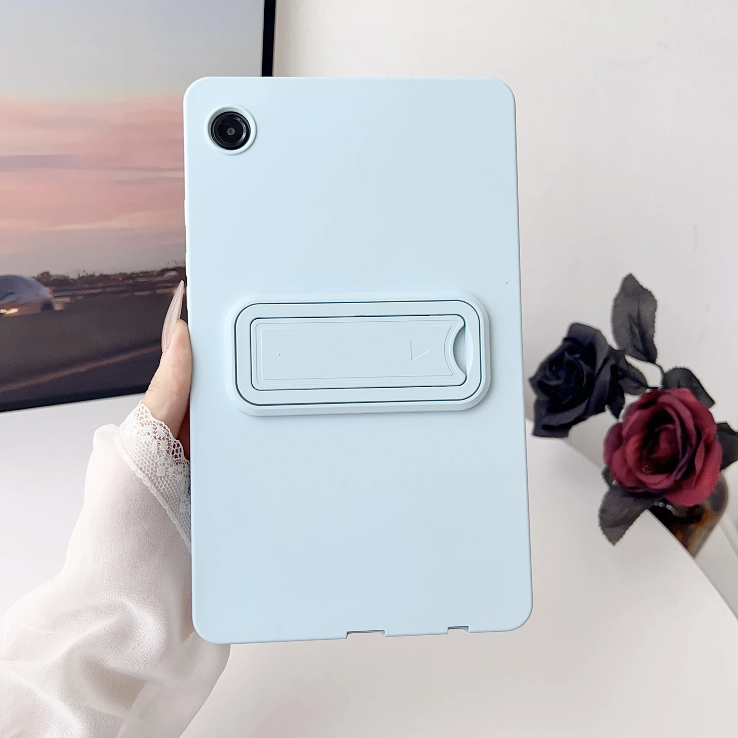 

Stand Tablet Case For Samsung Tab A9 Plus A9+ A8 A7 Lite 11 10.5 8.7 inch Kickstand Shockproof Soft Silicone Holder Cover