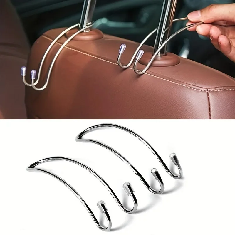 4pcs/2pcs Car Seat Hook Set That Can Automatically Hide Behind the Rear Headrests, Used as a Car Accessory Organizer