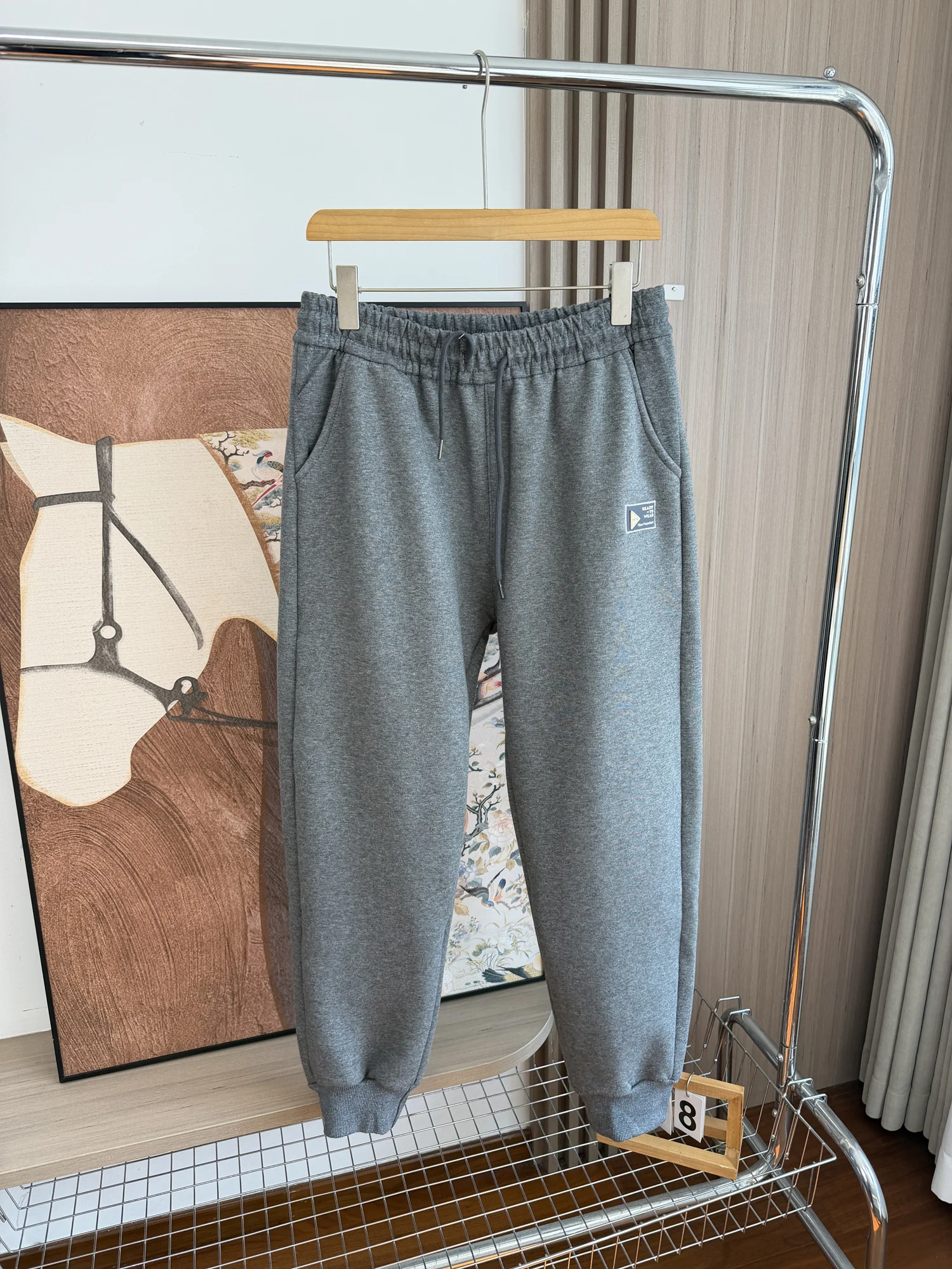 

Thiened Fce Winter Casual Pants Men's Elastic Waist Baggy Sweatpants Warm Windproof Daily Wear Youth Sle Straight Leg