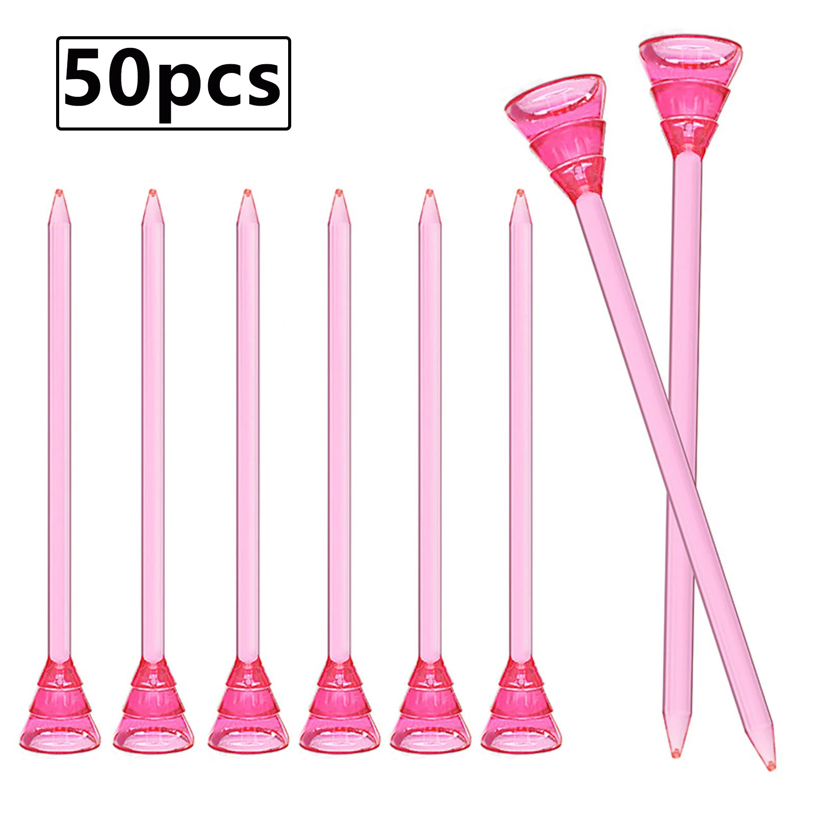 50Pcs Assorted Color Crystal Plastic Golf Tees Transparent Golf Pins Golfers Practice Training Tools