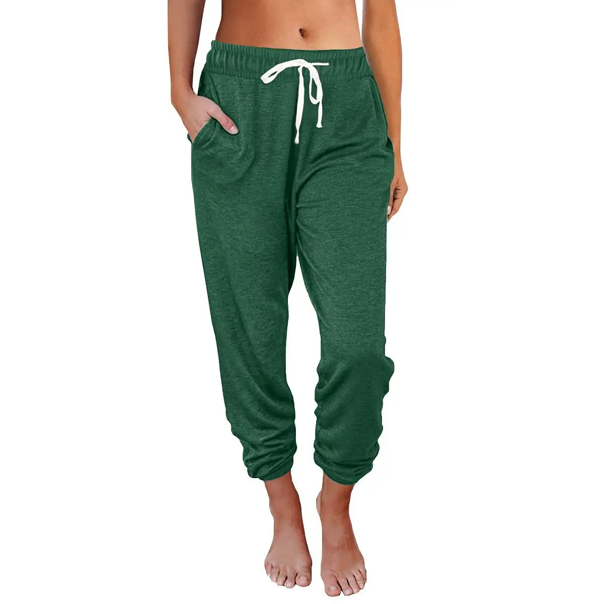 

2025 New Women's Pants Fashion Casual Drawstring Loose Insert Bag High Waist Nine-point Tie-fitting Lantern Pants