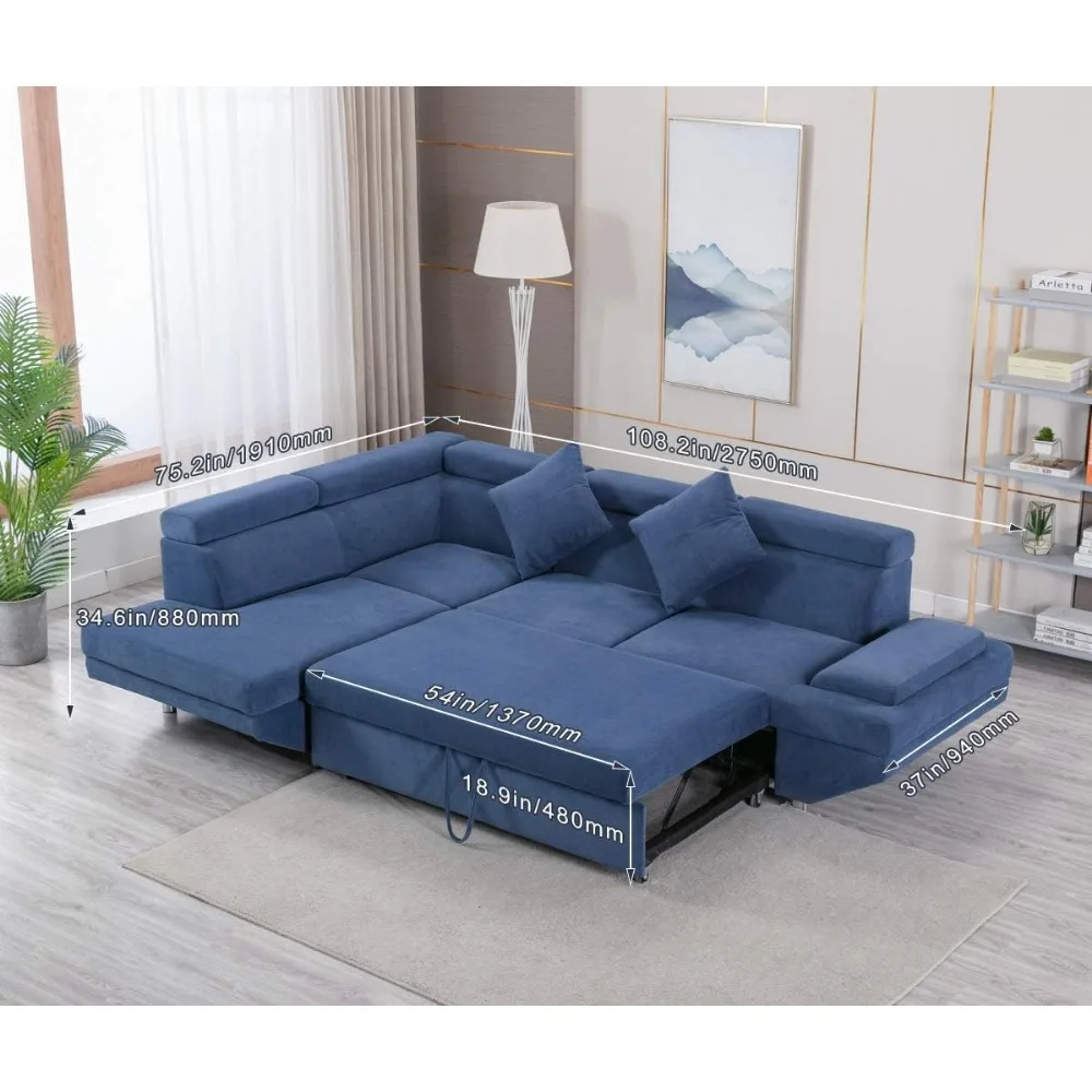 

Living Room Furniture Set, Sleeper Sofa Bed, Segmented Sofa Bed, Modern Soft Cushion Fabric, Modern Corner Sofa Living Room Set