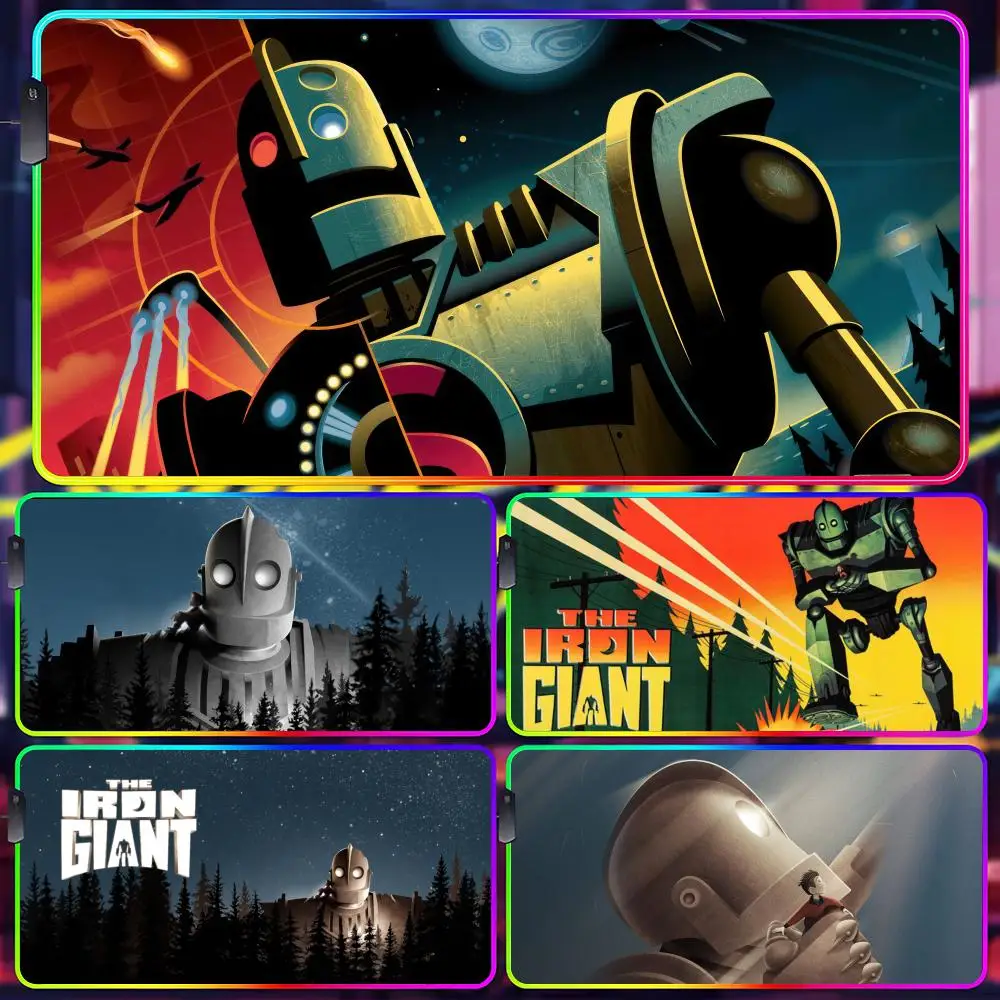 

Классический фильм железный гигантский коврик для мыши геймер люминесцентный светодиодный коврик для мыши игровой стол Rgb настольный коврик клавиатура ПК коврик для мыши