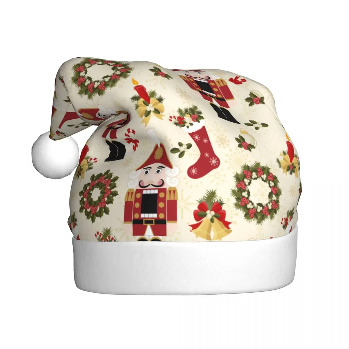 Nutcracker New Year Winter Warm Christmas Hats for Adult Men Women Christmas Tree Santa Hat Cap Holiday Party Supplies