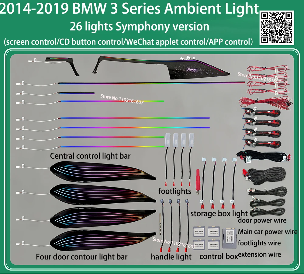 Per BMW Serie 3/4 F30 F31 F32 LED Luce Ambientale Interni Auto Strumento di Controllo Centrale Copertura Dell\'altoparlante Sinfonia Lampada