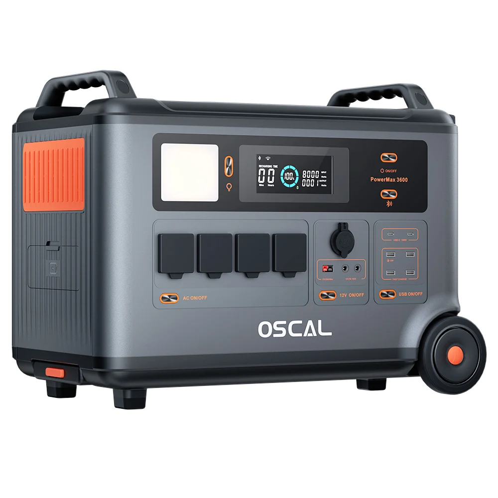 Oscal PowerMax6000 6000W Rugged Power Station 3600Wh to 57600Wh LiFePO4 Battery 14 Outlets 3500+ Life Circle Smart APP Control