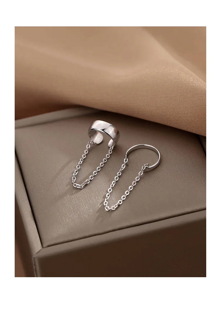 1PC Korean Long Tassel Ear Cuff  Earrings for Women Small Fresh C Shaped Ear Bone Clip Chain Dangle Earring Fashion Punk Jewelry