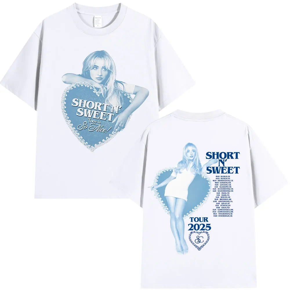 Sabrina Carpenter Short N' Sweet Tour 2025 T Shirt Fans Gift Men Women's Clothing Harajuku Aesthetic T-shirts Y2K Streetwear