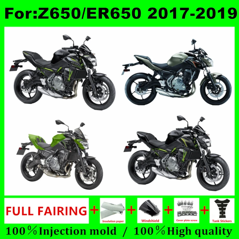 

Motorcycle Injection Mold fairing kit fit Plastic for Kawasaki Z650 ZR650 ER650 Z 650 2017 2018 2019 Bodywork Fairings kits zxmt