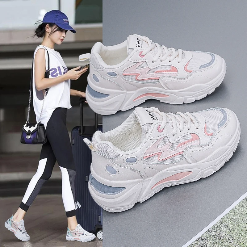 

Women Shoes 2025 New Autumn Trendy Brand Torre Female Thick Sole Increased Casual Flow Reflective Sports Running Trendy Shoes
