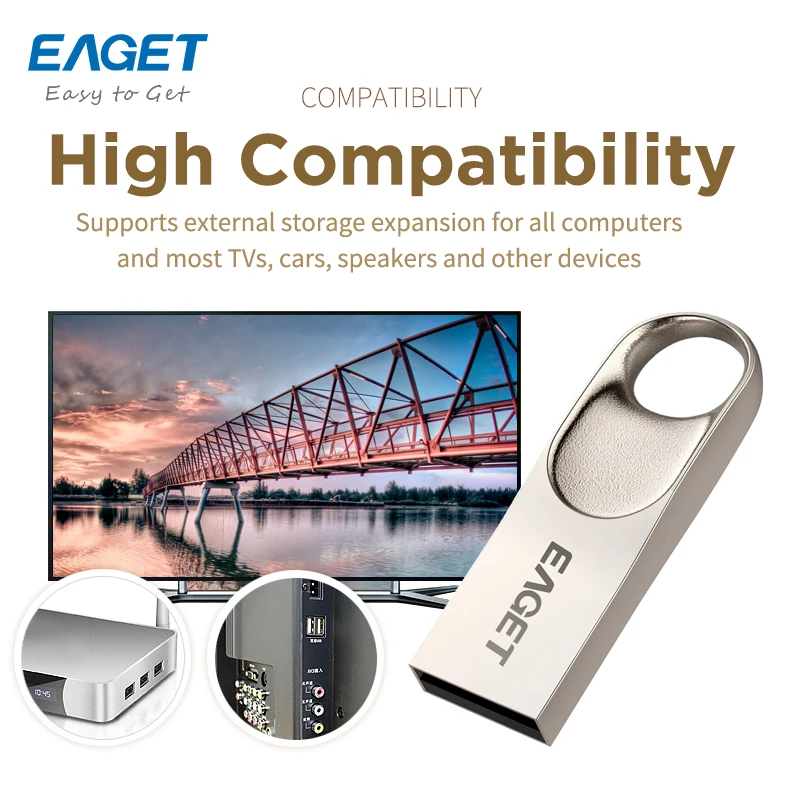 Eaget-محرك أقراص فلاش USB مع سلسلة مفاتيح ، عصا ذاكرة لينوفو ، كمبيوتر شخصي ، هاتف ذكي ، كمبيوتر لوحي ، USB ، 8 جيجابايت ، 32 جيجابايت ، 64 جيجابايت