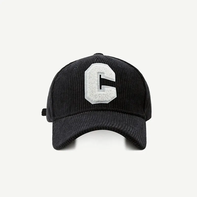 Fashion Corduroy Baseball Cap Ladies Letter C Snapback Hat Women Shopping Dress Up Adjustable Casual Caps Hip Hop Hats