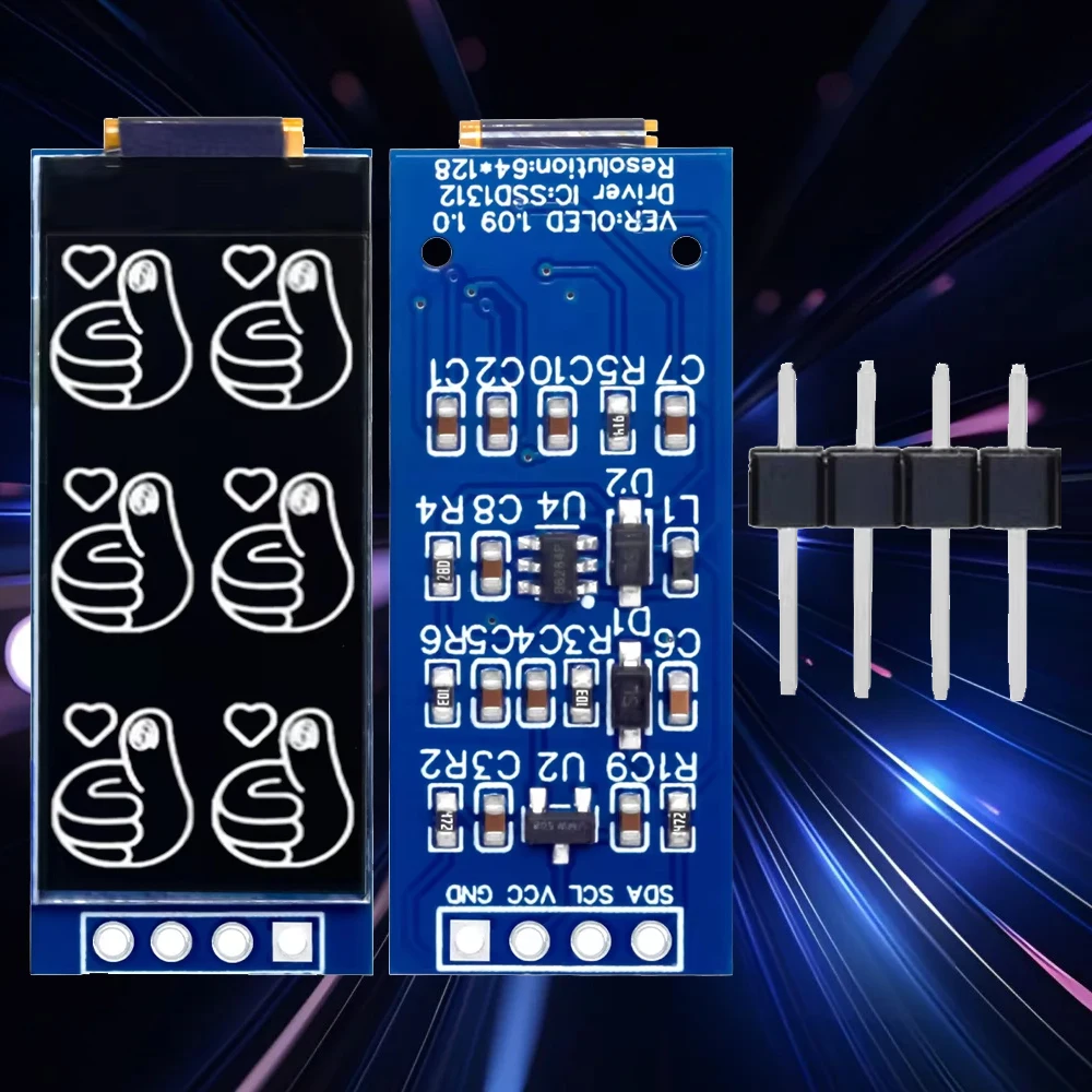 module-d'affichage-oled-109-11-pouces-–-interface-i2c-de-pilote-ssd1312-128x64-pour-arduino-resolution-64x128-type-12864