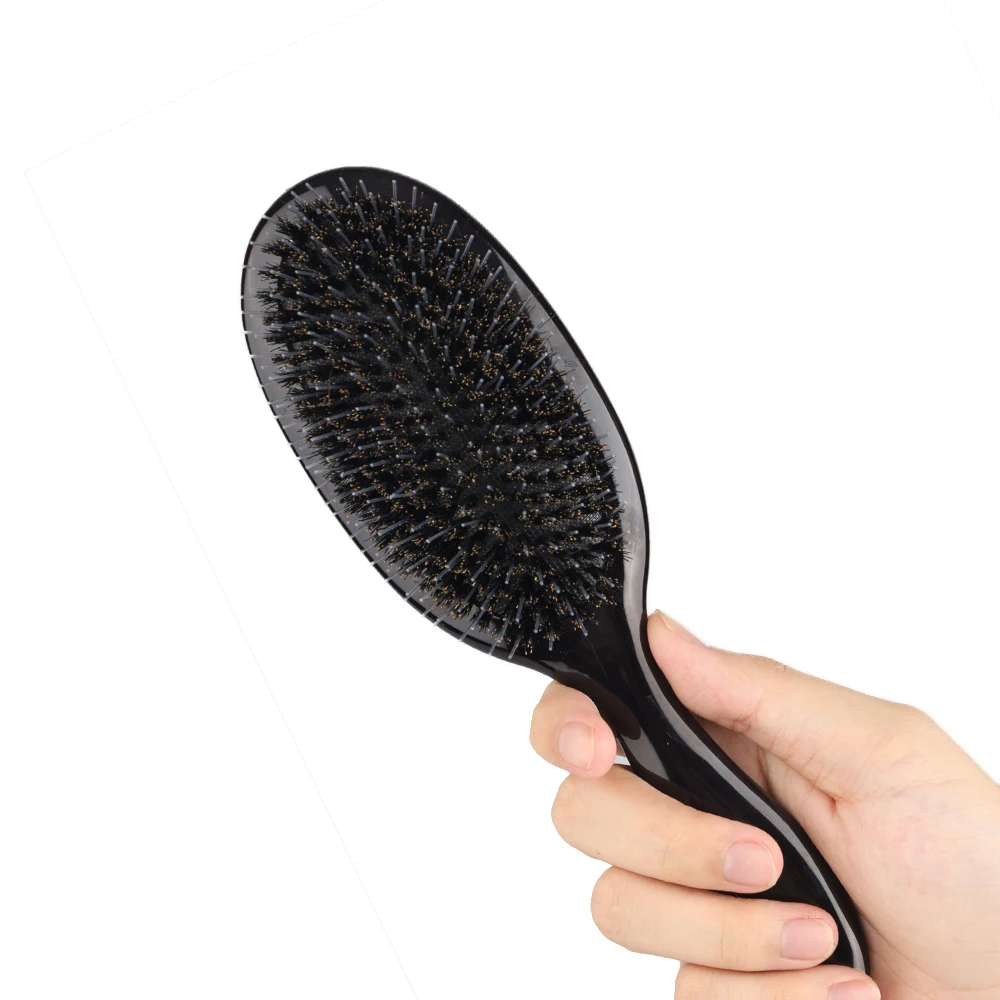 

Hair Want Boar Bristle & Nylon Paddle Hair Brush – Anti-Static Cushion Brush for Smoothing, Detangling & Hairdressing