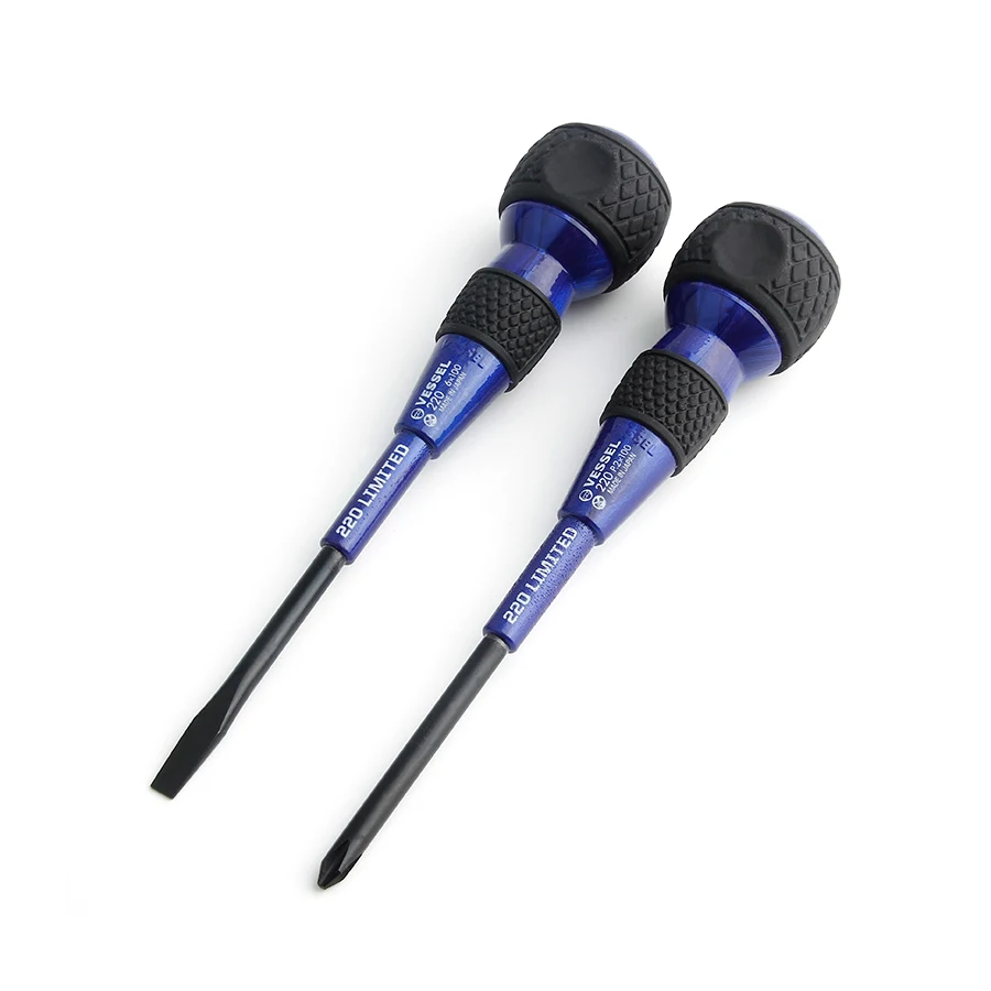 VESSEL 2 Piece Ball Grip Driver Screwdrivers Set for Phillips and Slotted Screws Commemorative Edition Kit NO.220L-2PS-BO