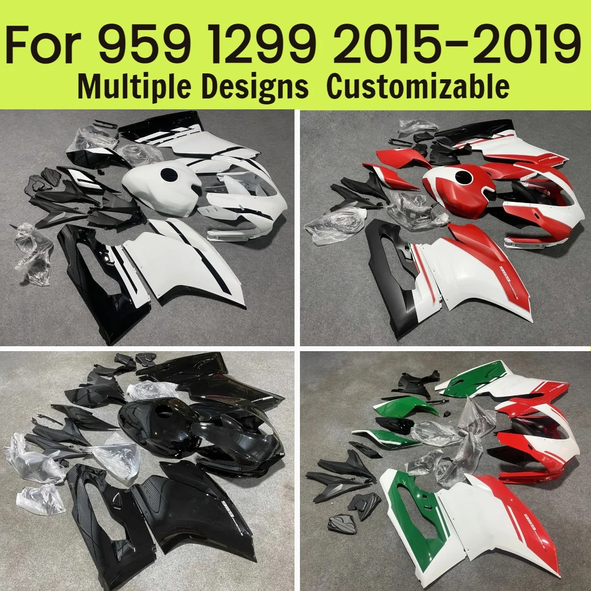 

Комплект обтекателей для мотоцикла DUCATI 959 2015-2019 и 1299 2015-2019, инжекционный, премиум-класса
