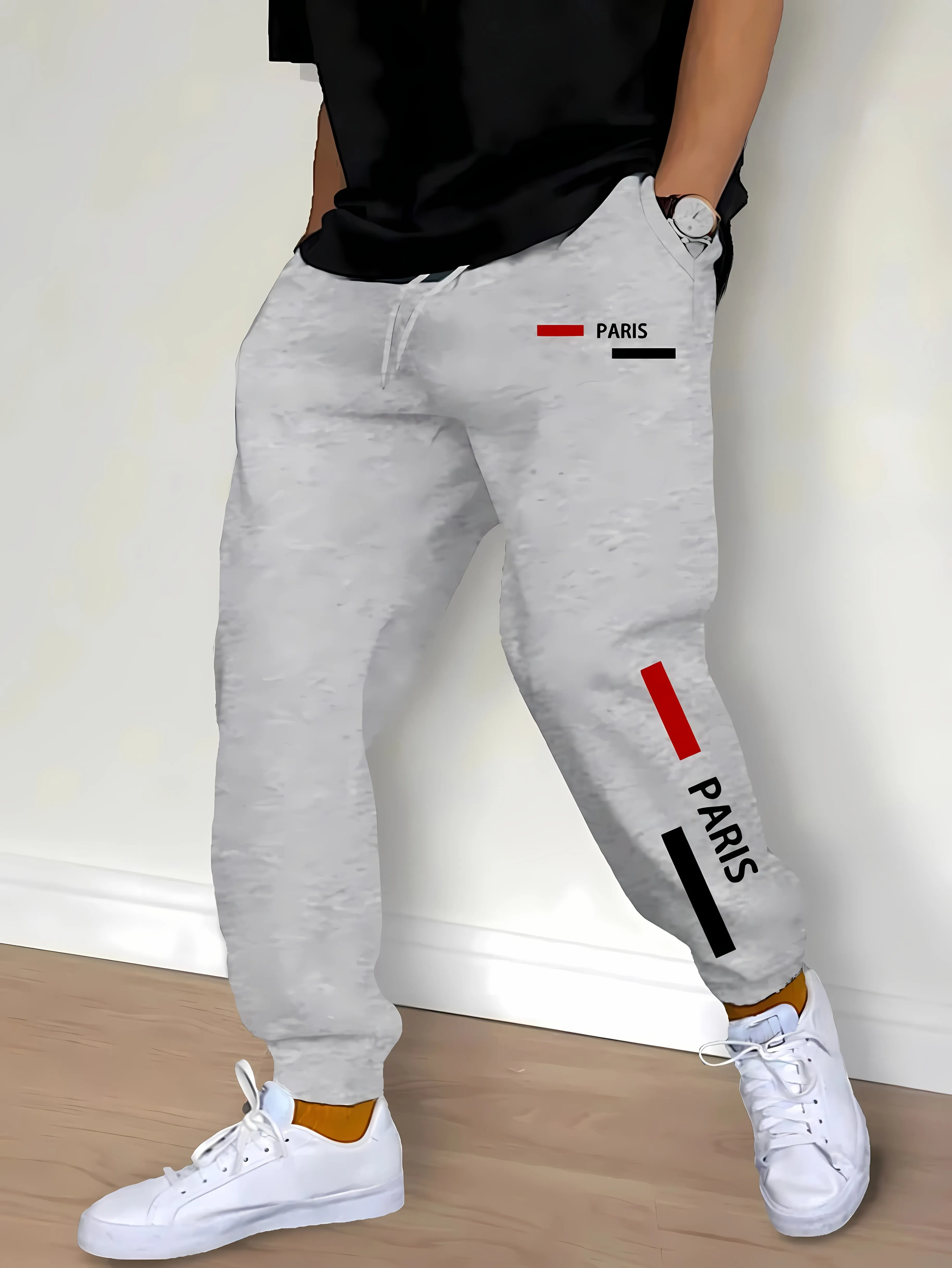 

Новые мужские брюки на весну и осень 2025 года с уличным повседневным модным и удобным 3D буквенным принтом.