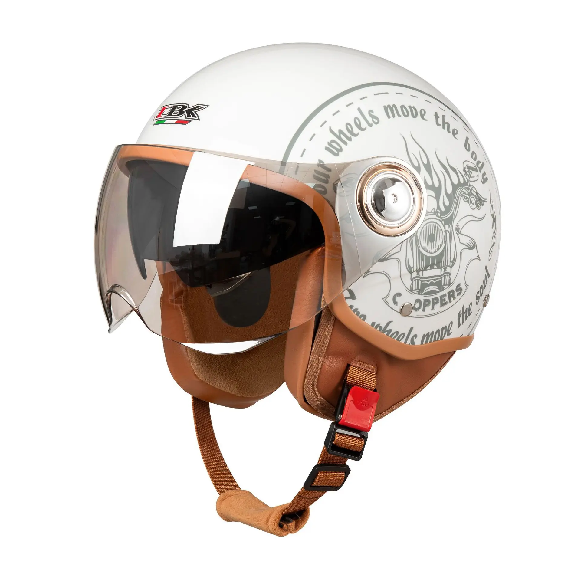 Unisex all-season commuting helmet with removable lining, full-face helmet / three-quarter helmet for scooter and electric vehic