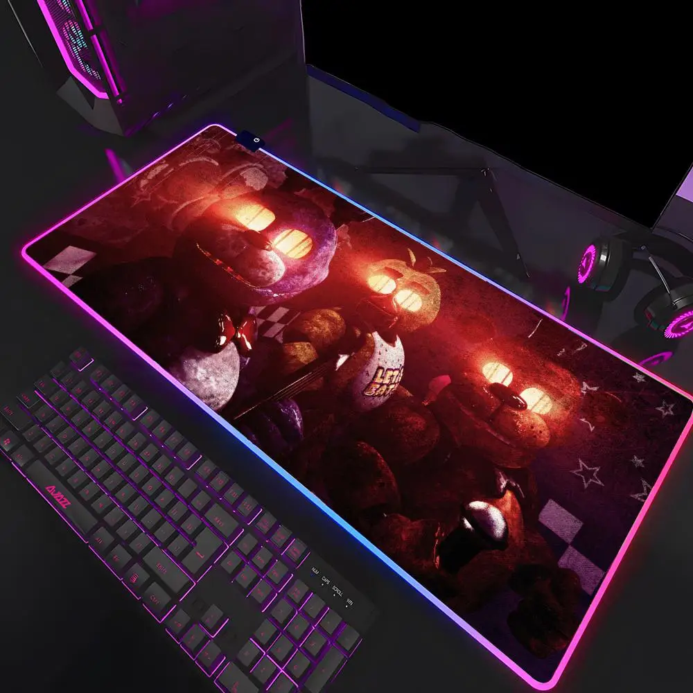 Fnaf Five Nights At Freddys Mouse Pad Mousepad HD Printing Computer Gamers Locking Edge Non-slip RGB Mouse Pad XXL90x40cm Keyboa