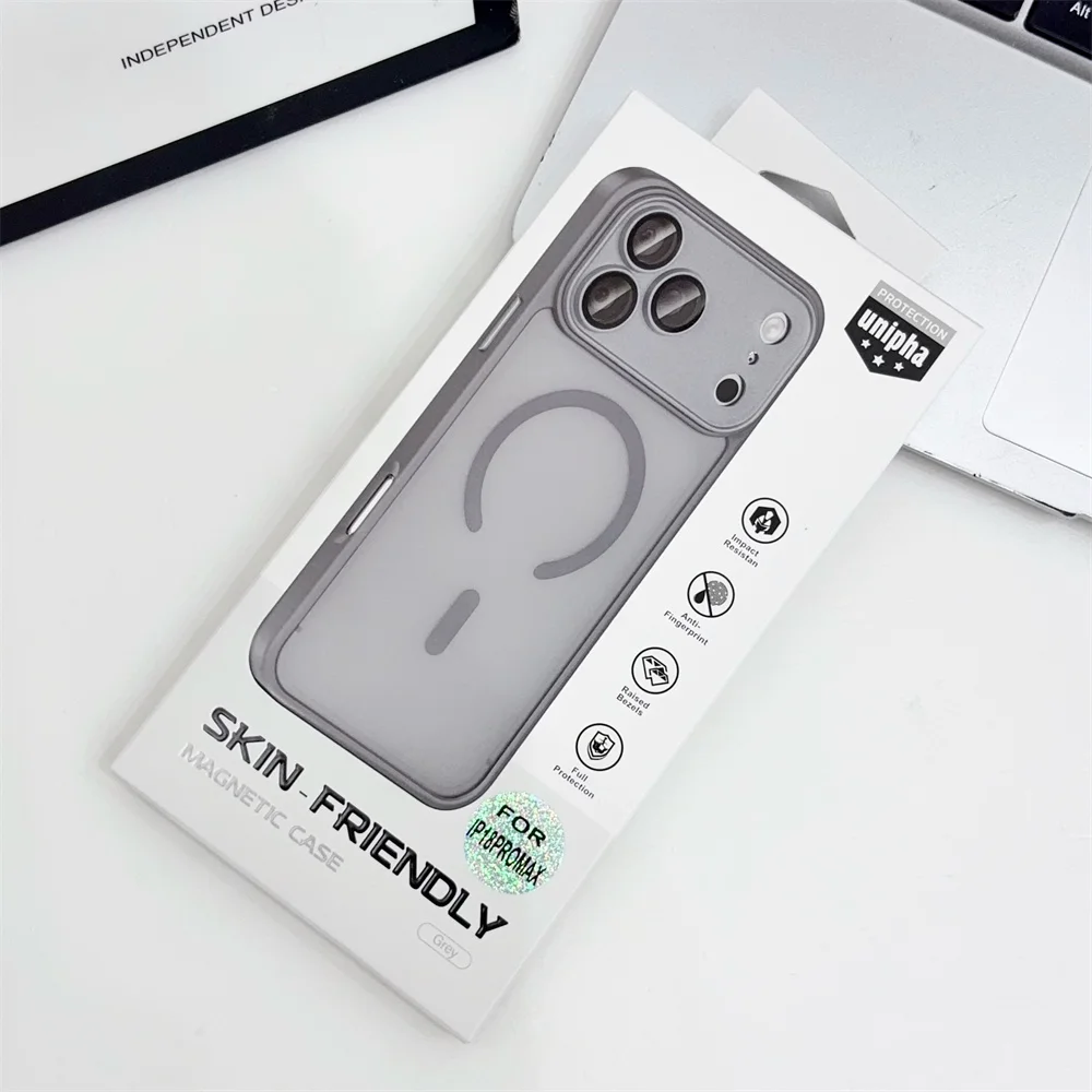 Luxuriöse, verpackte Handyhülle mit mattierter Oberfläche für iPhone 18, 17 Pro Max, Air, 16 Plus, 15, 14, 13, 12, 11, kompatibel mit MagSafe, matte, transparente, magnetische Hülle. – Detail 15