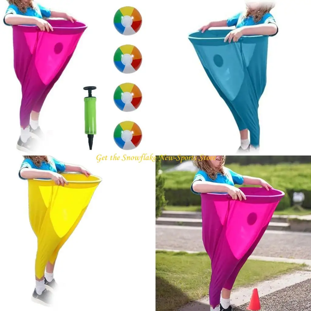 

E56d забавные бабушкин брюки, набор игр развлечения, бросающие игровые гиганты, эластичные брюки с 4 шарами и воздушными