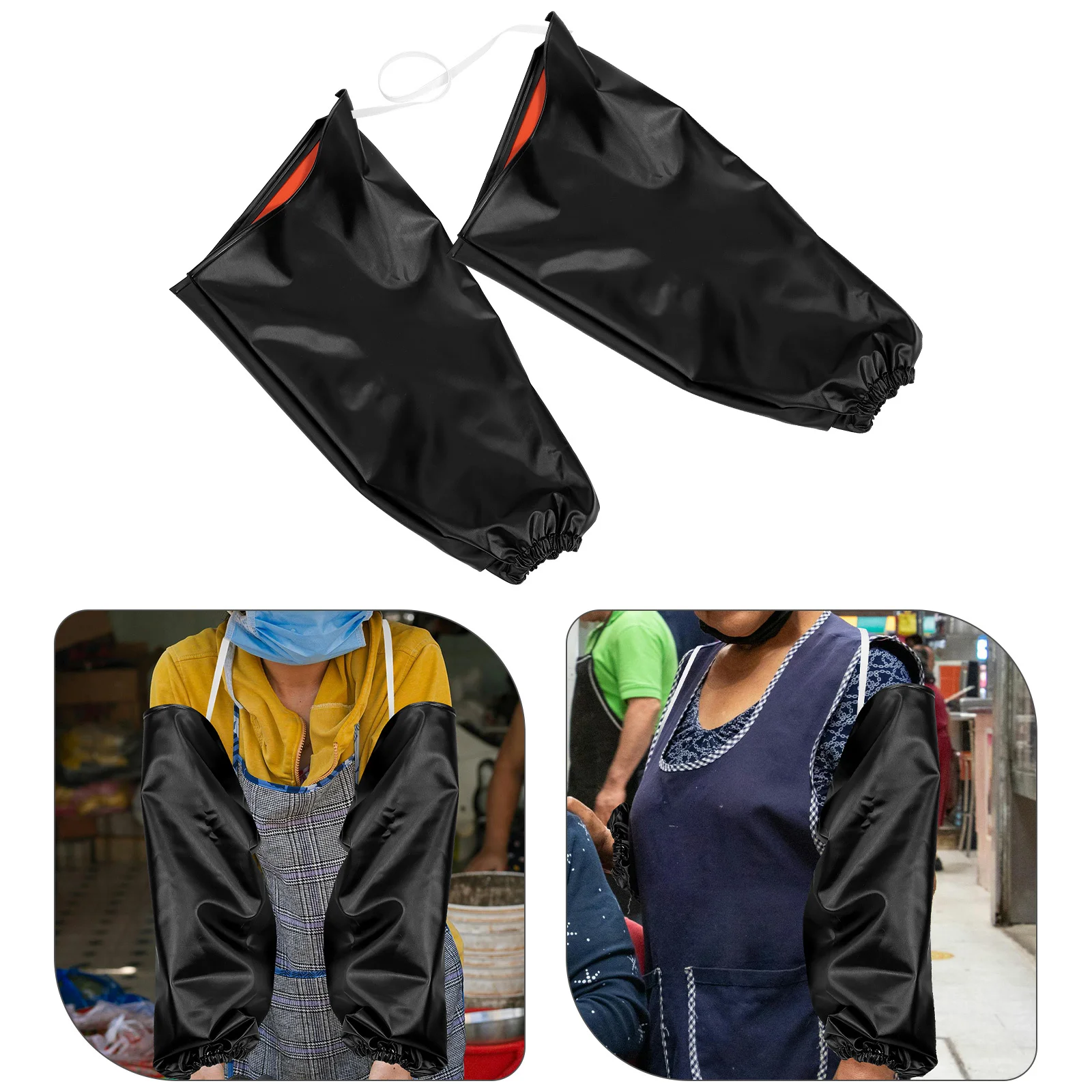 

1 Pair Waterproof Oil-Proof Oversleeves Neck Hanging Rope Extended Arm Protection For Fishermen Pond Gardening Dish Washing