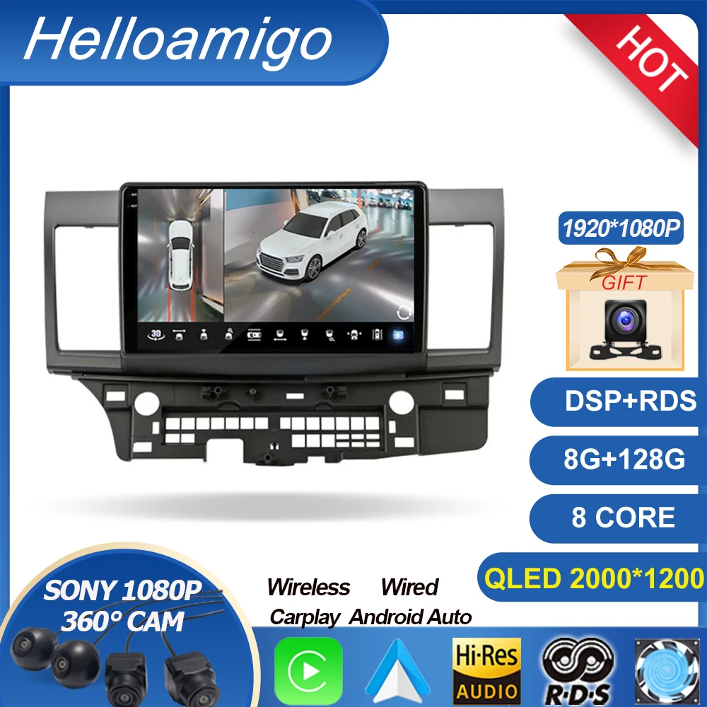 

For Mitsubishi Lancer 2007 - 2012 4G Android 13 Car Stereo Radio Multimedia Video Player Navigation GPS Carplay 2Din 2 din DVD