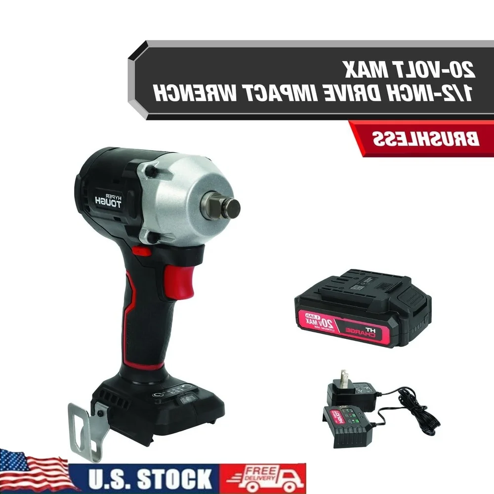 

20V Max Compact Brushless Impact Wrench 350 ft-lbs Torque 3 Speed Settings LED Light Battery Charger Included Lightweight Design