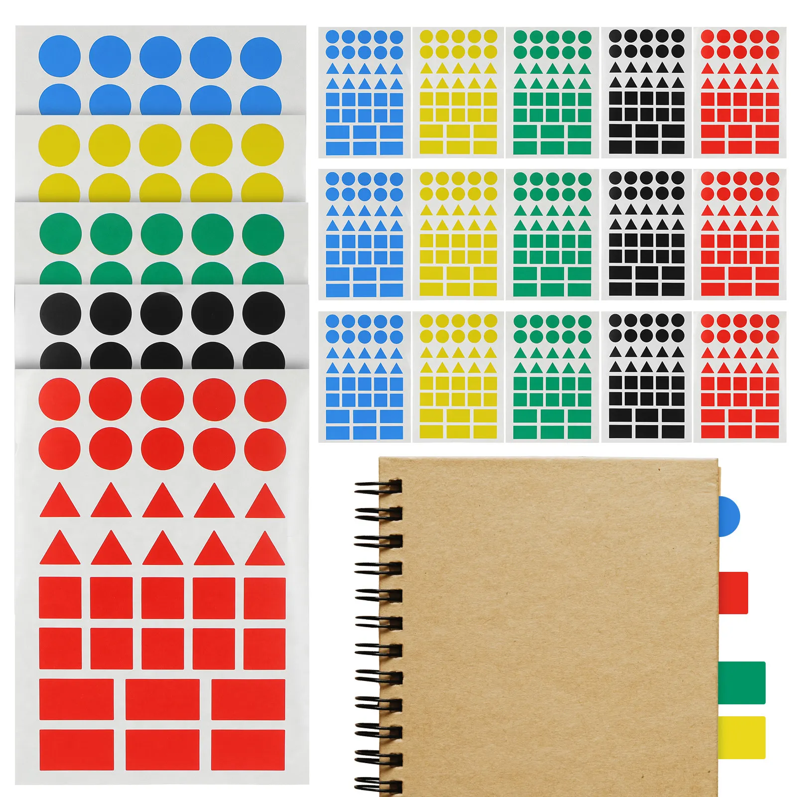 50Sheets Color Coding Stickers Color-Coded Labels Multi-Shaped Adhesive Organizing Labels for Storage Bins Moving Boxes Food