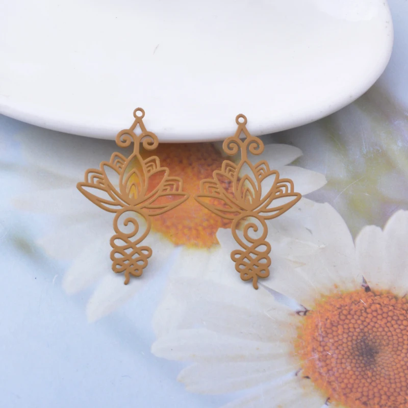 30 Stück AB7975 Messing-Blumenanhänger, bunte Charms für DIY-Schmuckherstellung von Ohrringen – Detail 5