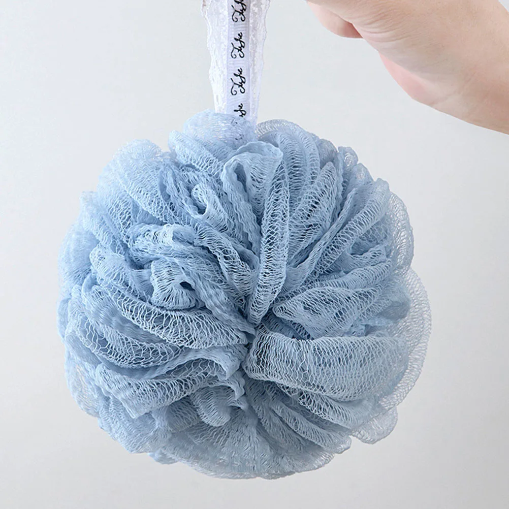 

2pcs Shower Sponge Bath Scrubber PE Material Thick Flexible Wear Resistant Gentle Exfoliation Comfortable Experience Lanyard