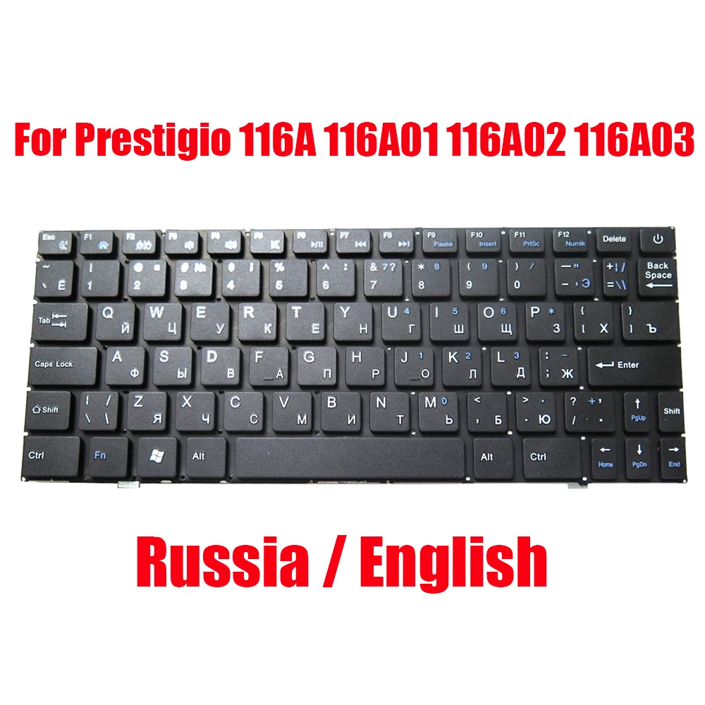 Клавиатура RU US для Prestigio для смартбуков 116A 116A01 116A02 116A03 PSB116A PSB116A01BFW_RB_CIS PSB116A02BFW_RG_CIS PSB116A03BF